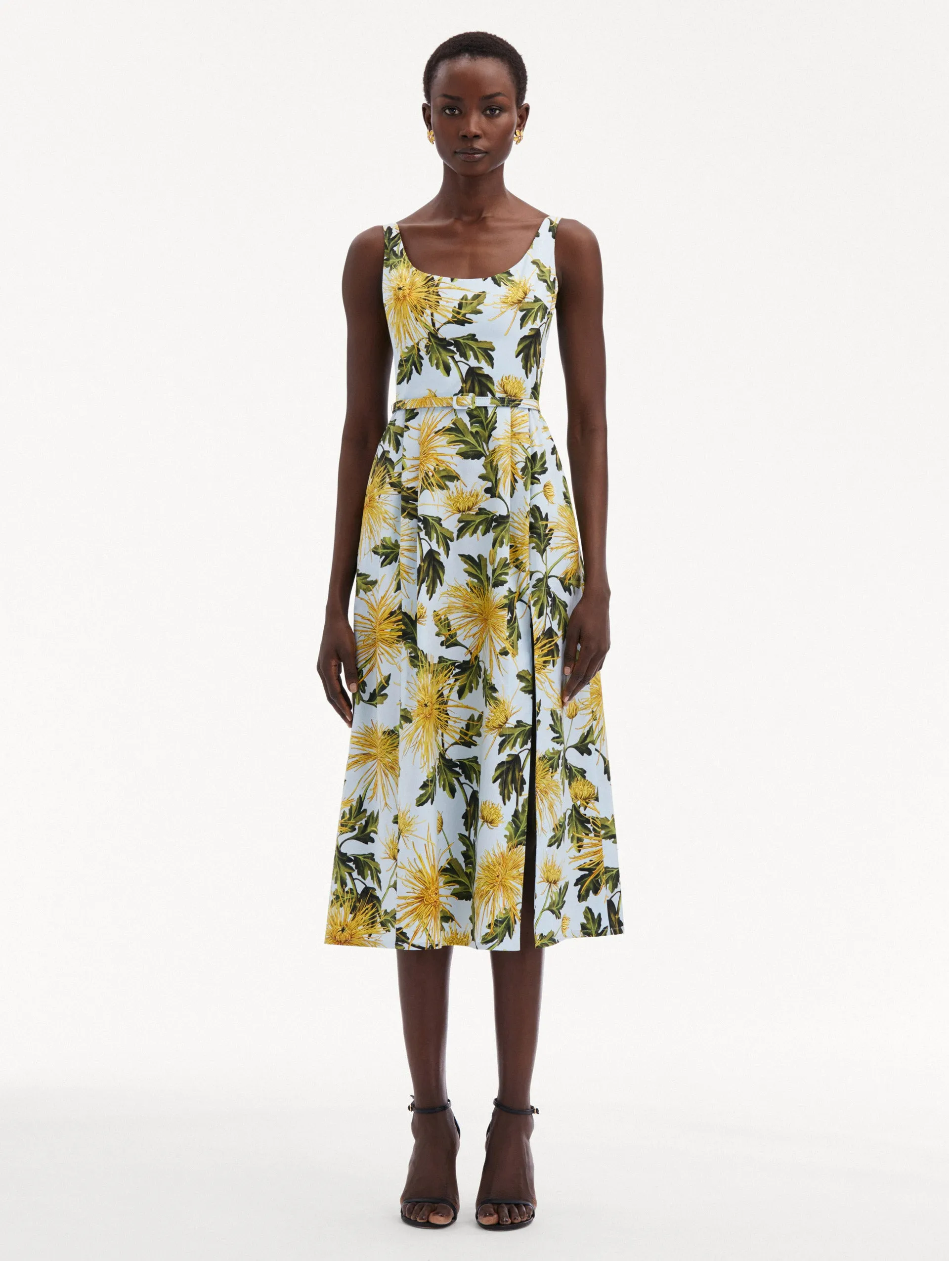 Chrysanthemum Cotton Poplin Tank Dress