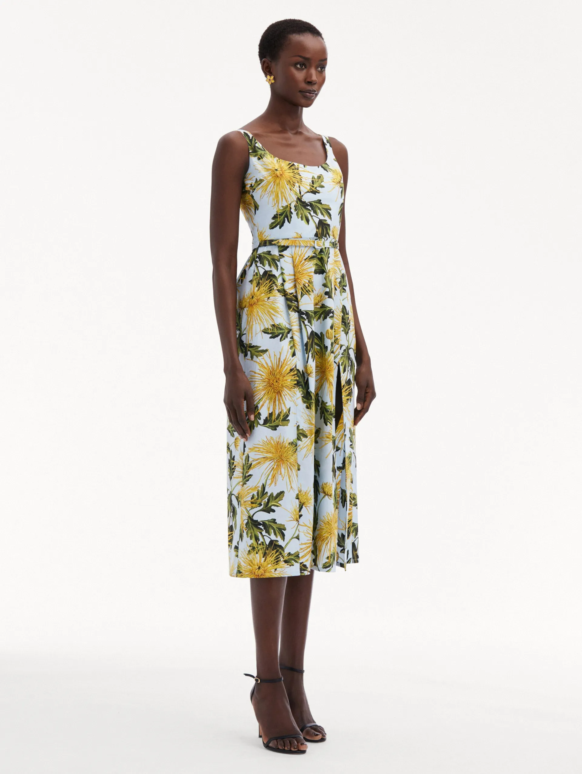 Chrysanthemum Cotton Poplin Tank Dress