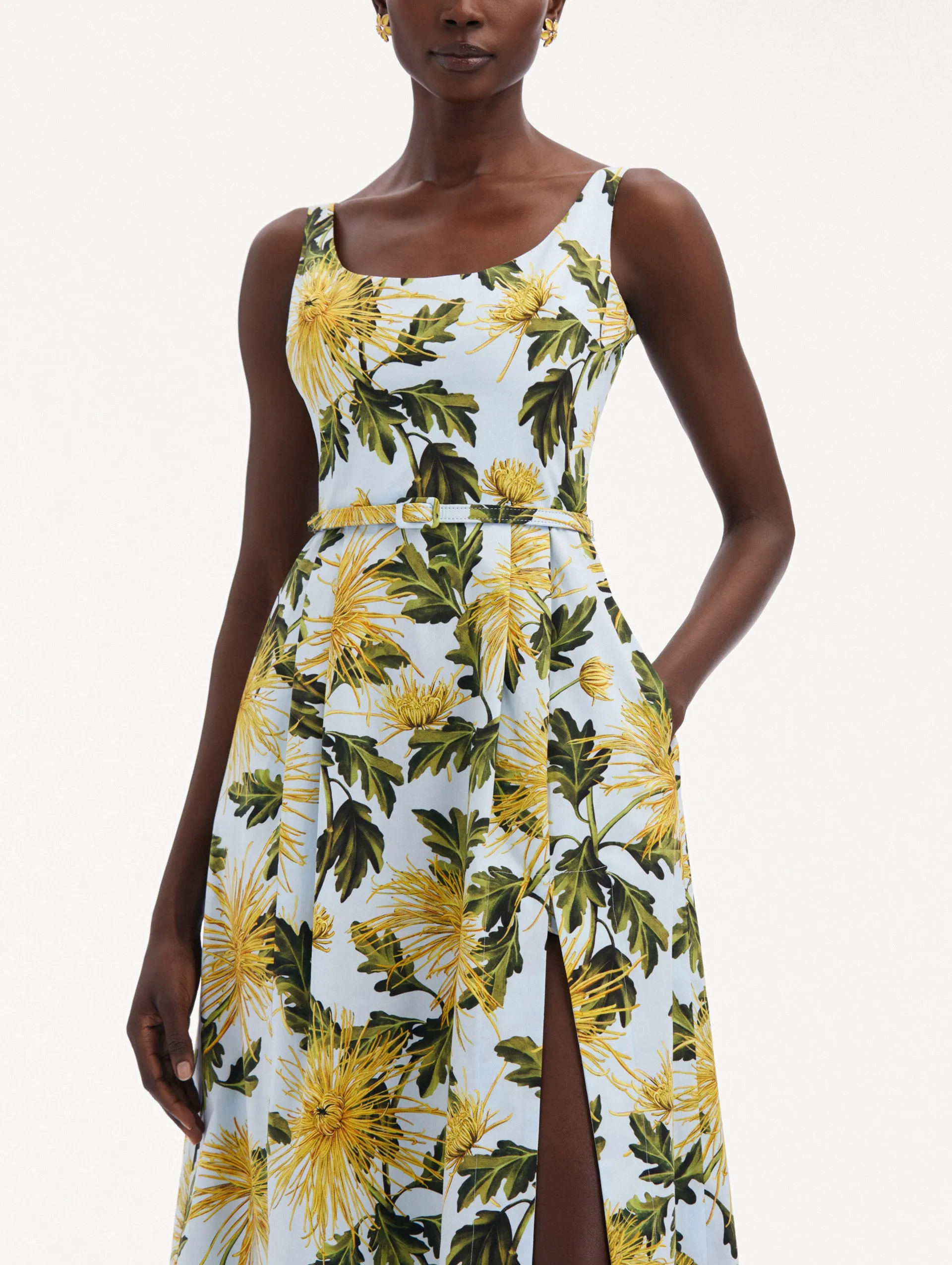 Chrysanthemum Cotton Poplin Tank Dress