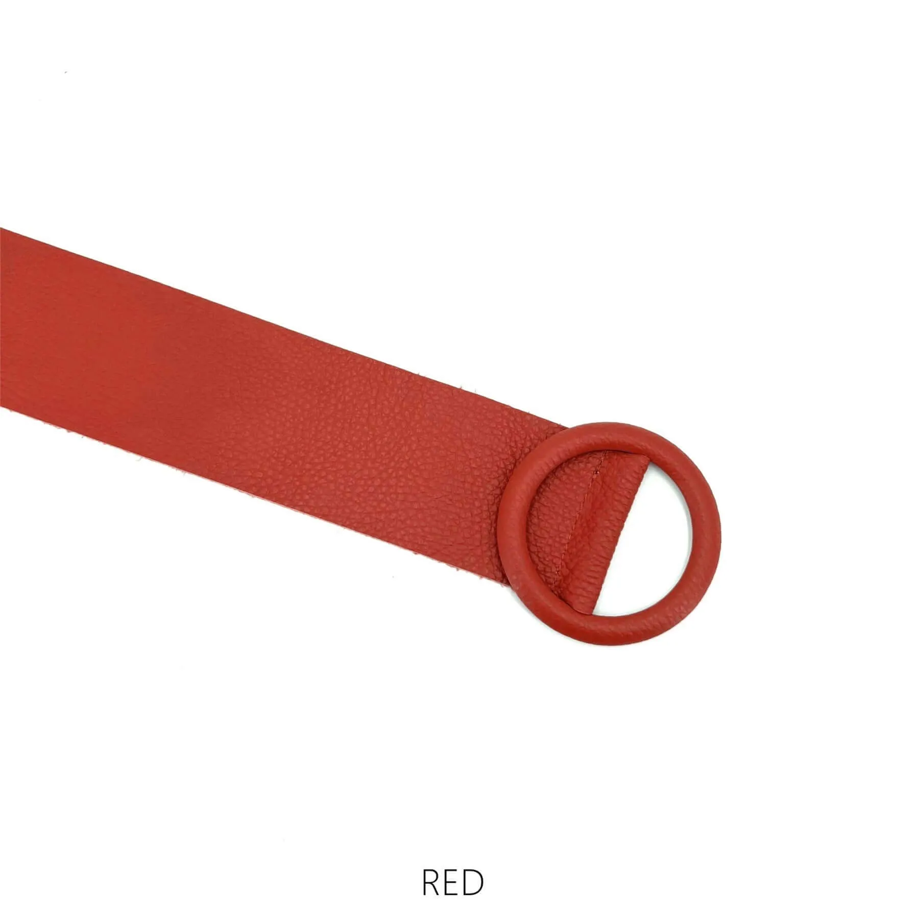 Cinch in leather buckle belt