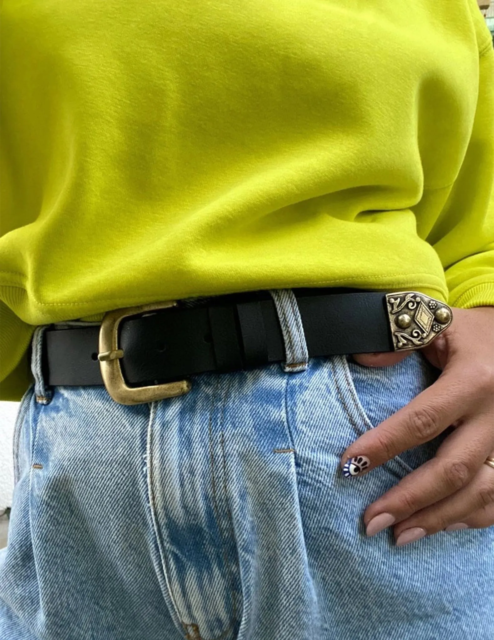 Cressida Black Leather Belt