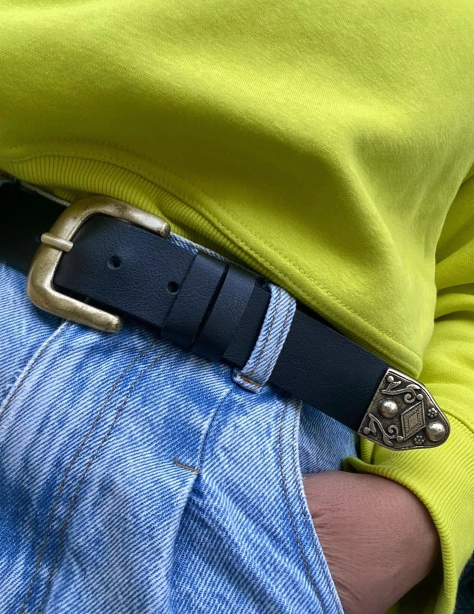 Cressida Black Leather Belt