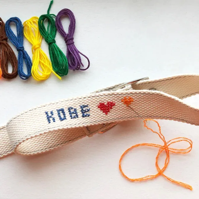 DIY Cross Stitch Dog Collar / Large