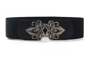 *Elastic Waist Cinch Women's Belt - Black