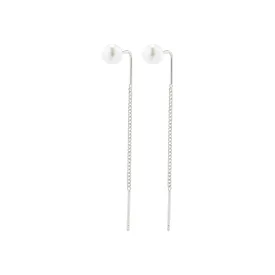 ELBA long chain pearl earrings silver-plated