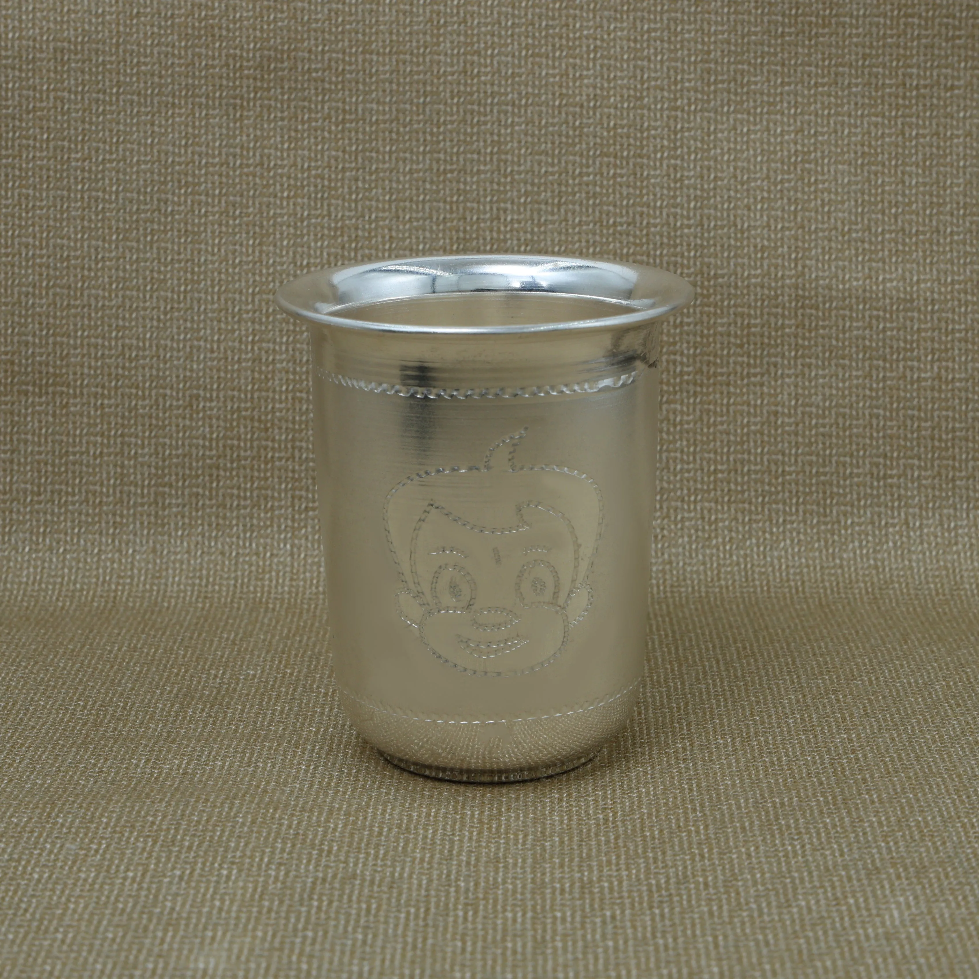 Elegant Silver Glass for Children with Chota Bheem Design