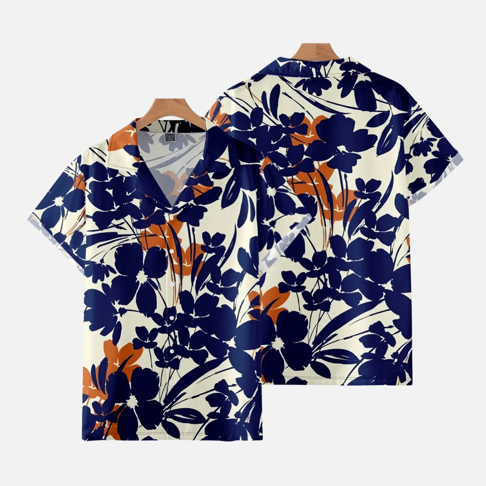 FLOWERS PRINTED ALOHA SHIRT