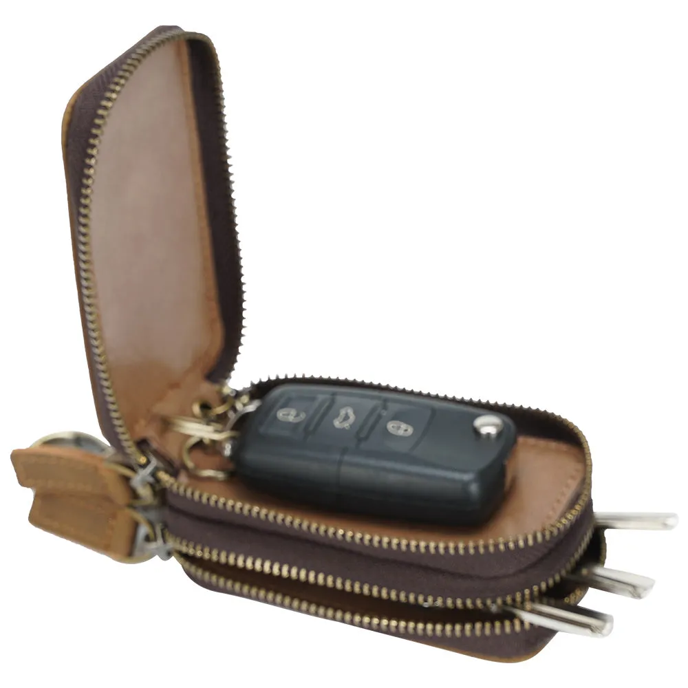 Genuine leather multifunctional key chain