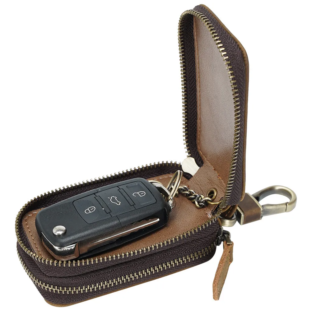 Genuine leather multifunctional key chain