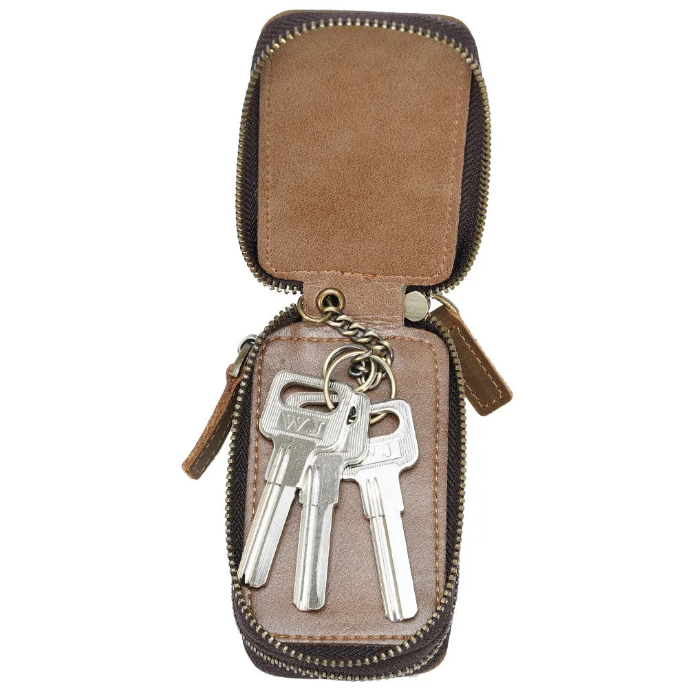 Genuine leather multifunctional key chain