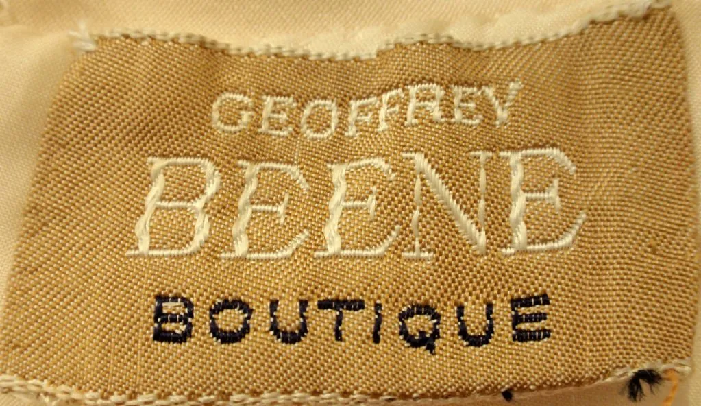 GEOFFREY BEENE 1960s Boutique Black & Cream Satin Dolly Dress