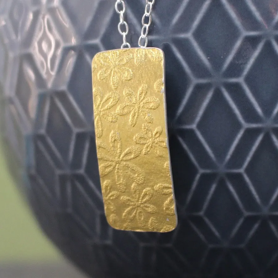 Golden Floral Tag Pendant