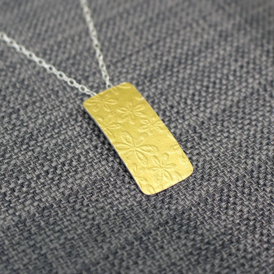 Golden Floral Tag Pendant
