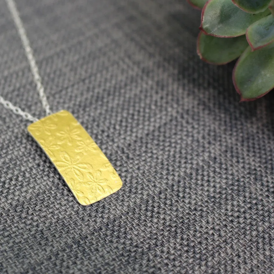 Golden Floral Tag Pendant