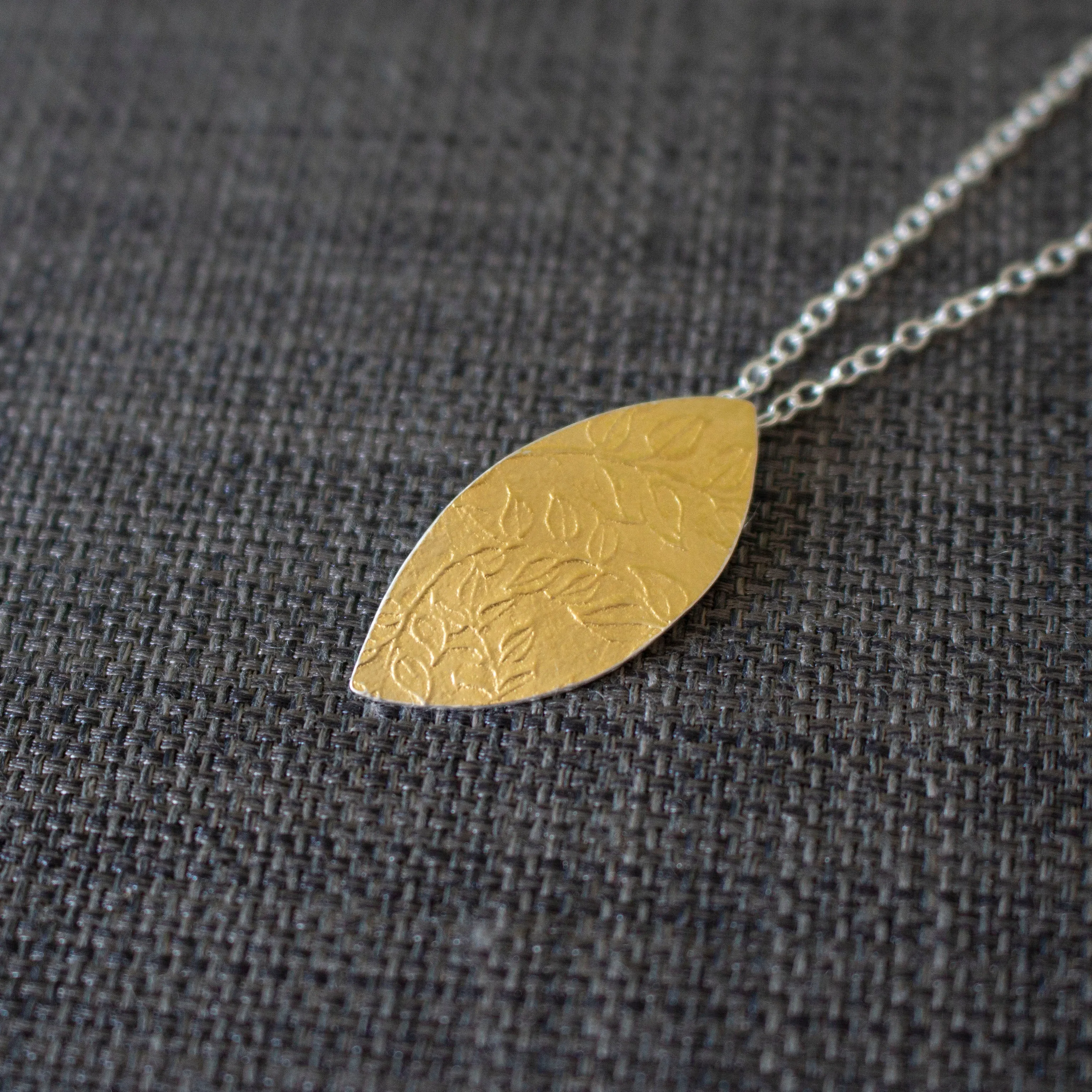 Golden Vines Petal Pendant
