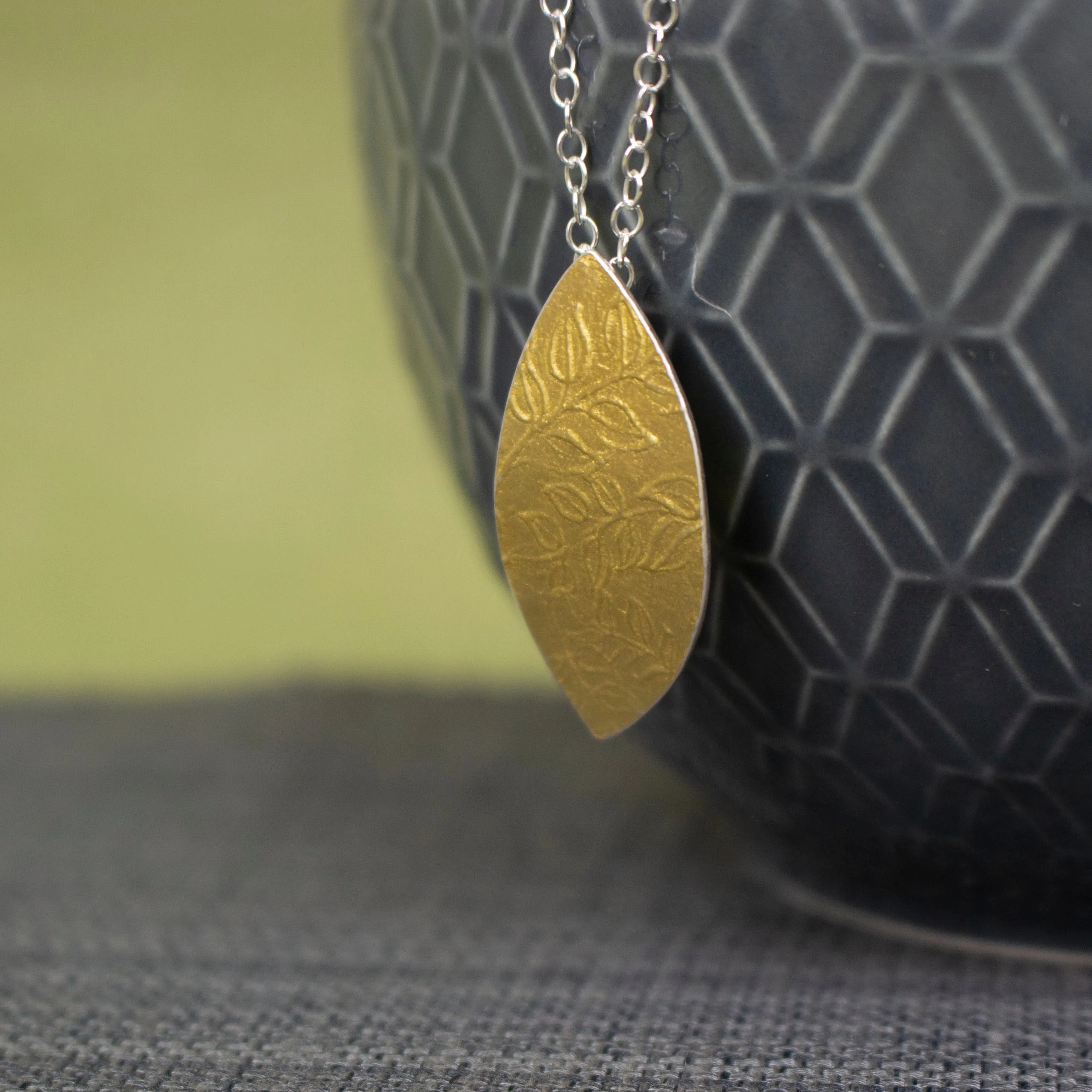Golden Vines Petal Pendant