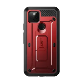 Google Pixel 5 (2020) Unicorn Beetle PRO Rugged Holster Case-Metallic Red