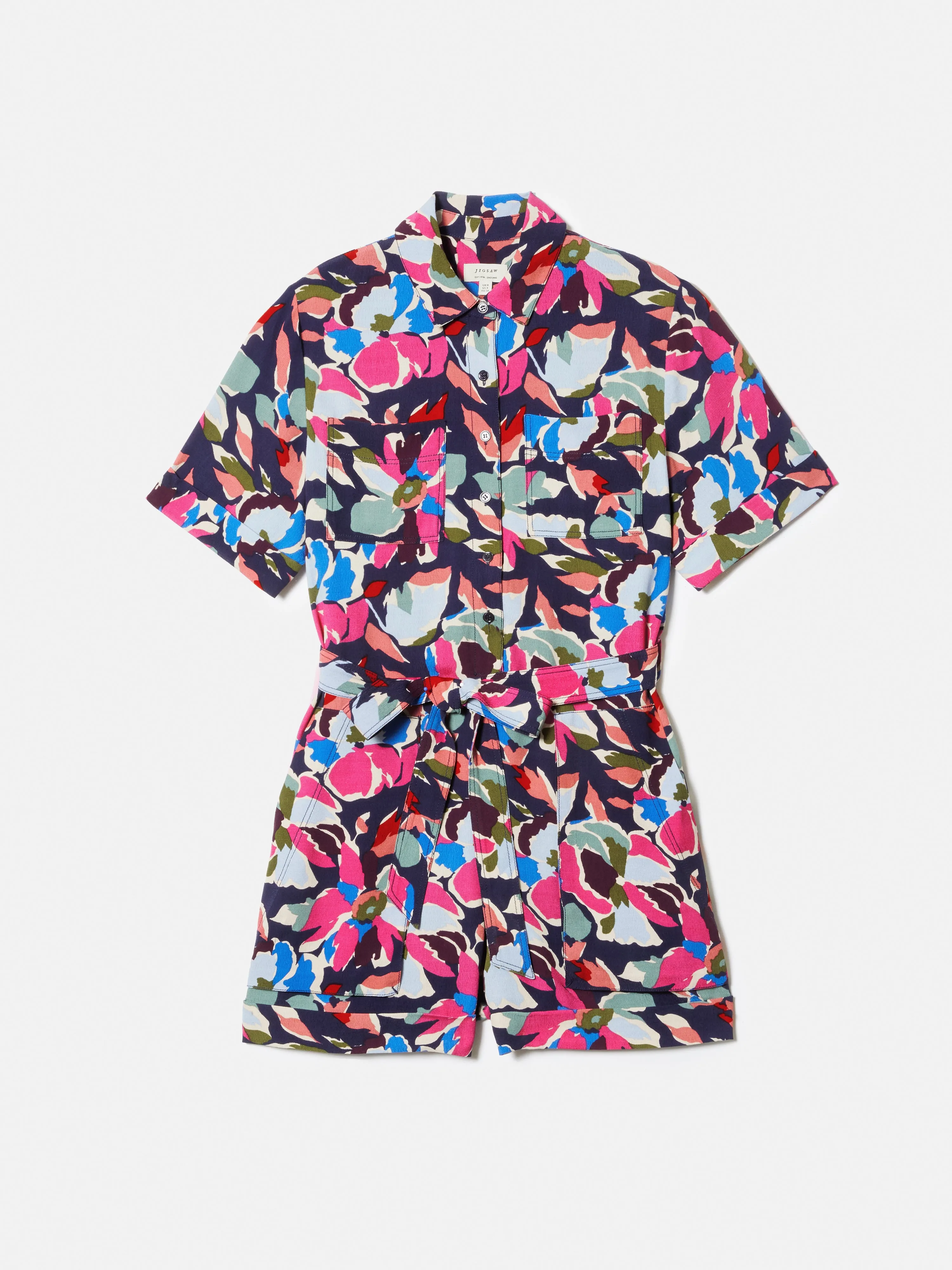 Graphic Pansy Playsuit | Red