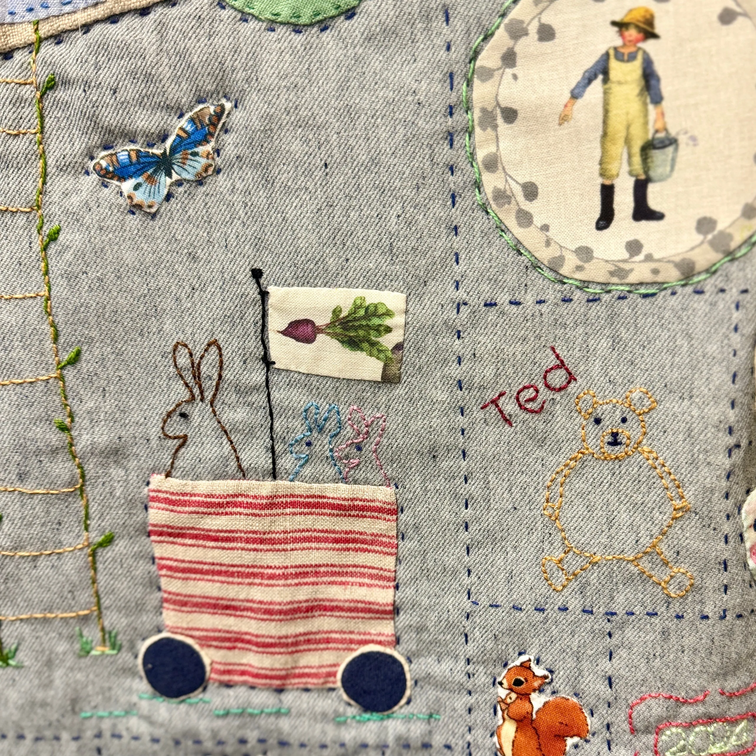 Hand stitched baby quilt