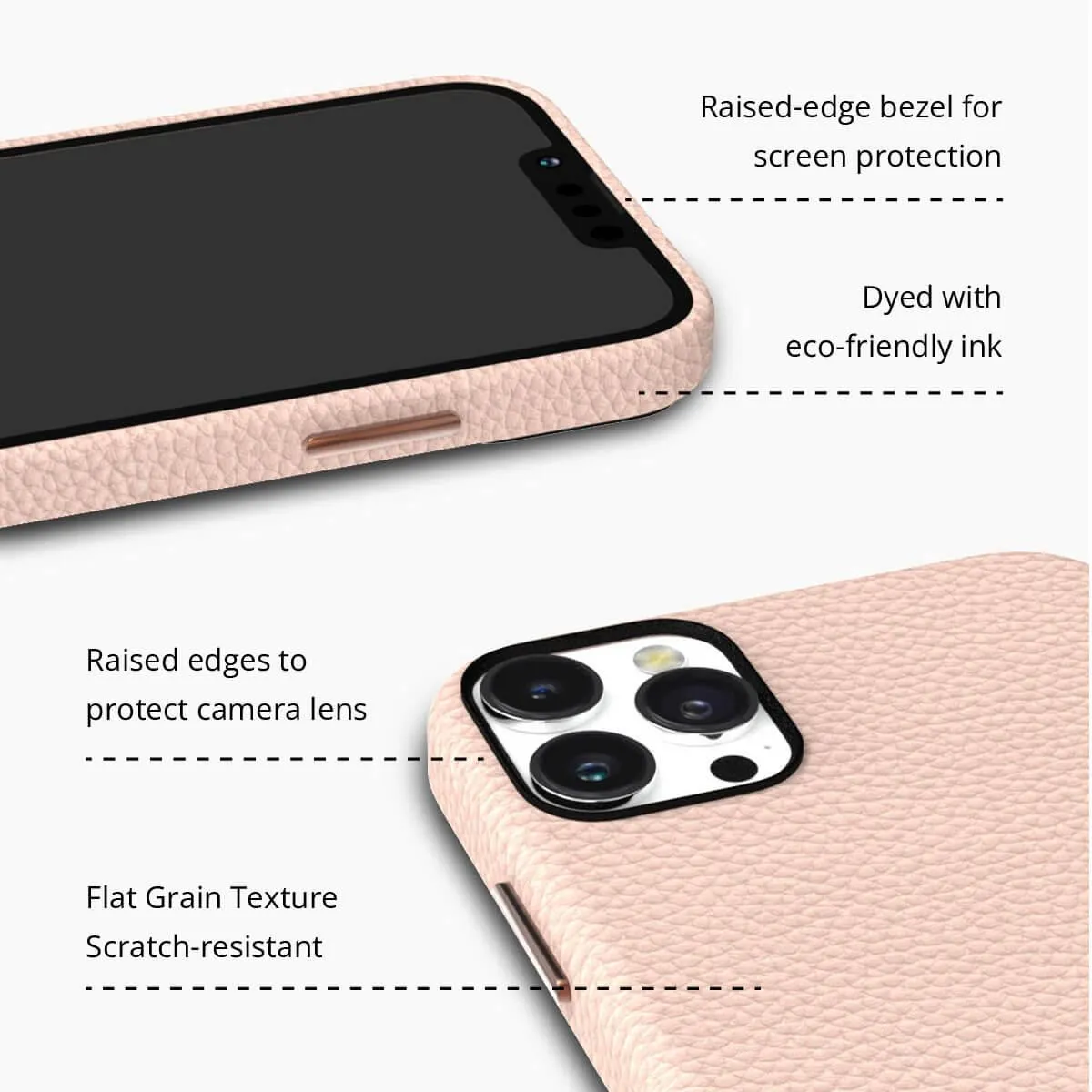 iPhone 11 Pro Pink Genuine Leather Phone Case