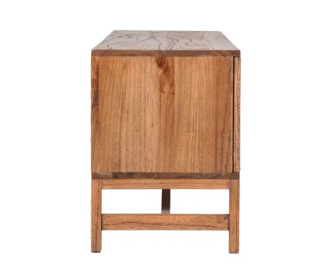 Jasmine ETU Entertainment TV Unit 160cm 4 Door Mindi Wood Rattan - Brown
