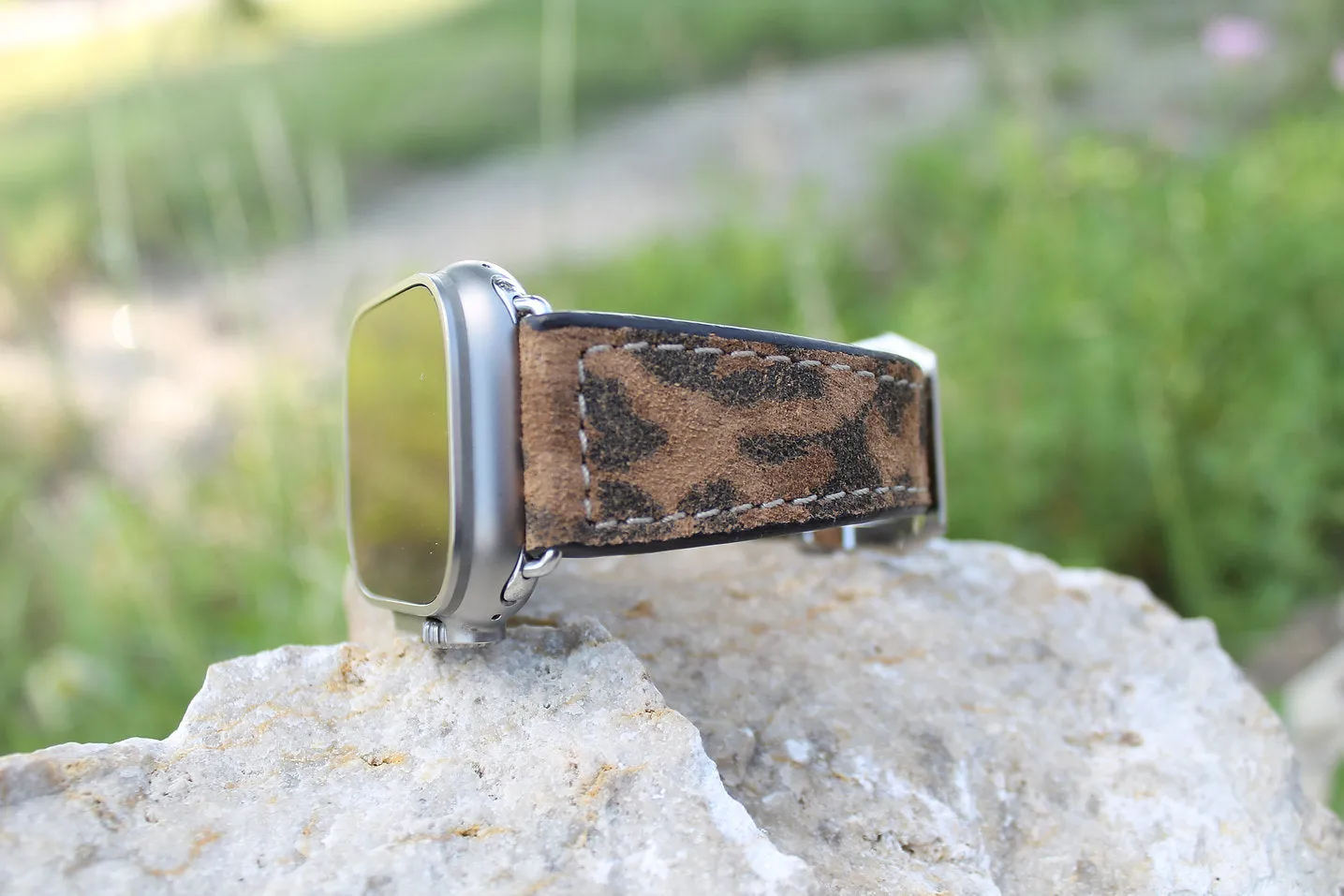 Leather Apple Watch  Cheetah Print Band
