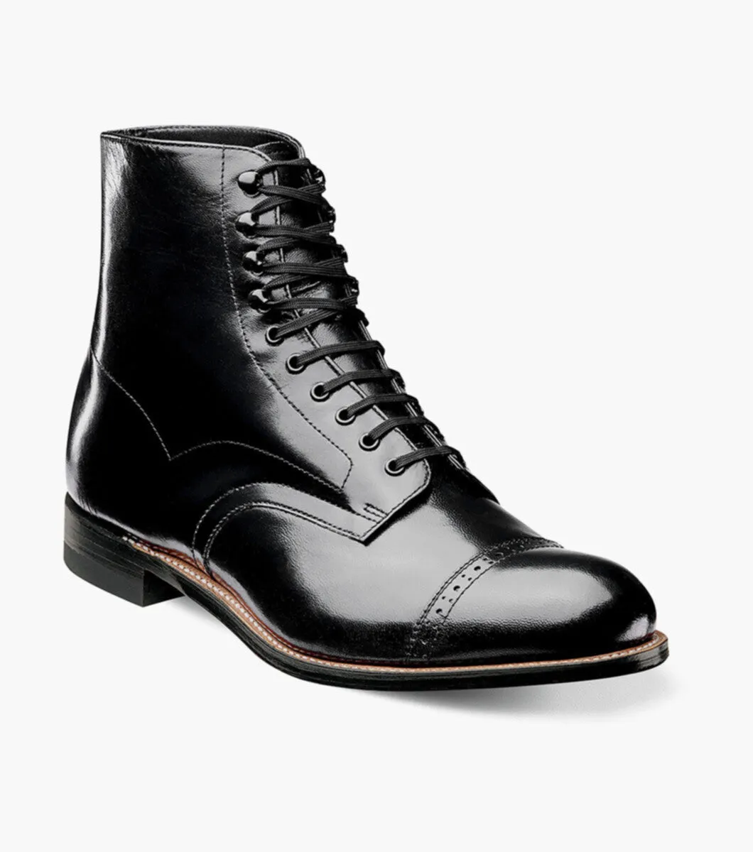 Madison Cap Toe Boot-Black| STACY ADAMS
