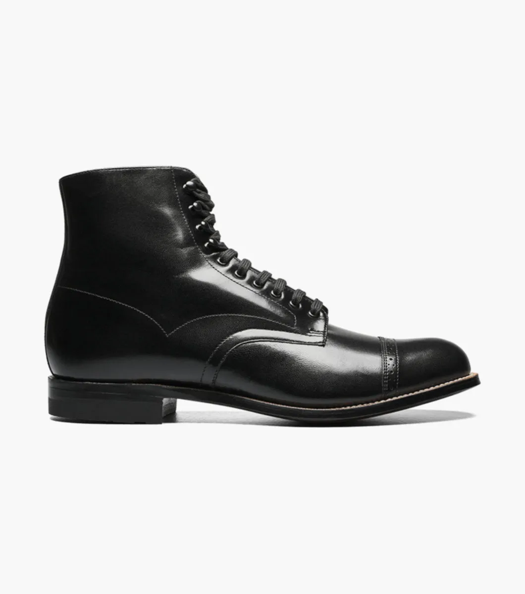 Madison Cap Toe Boot-Black| STACY ADAMS