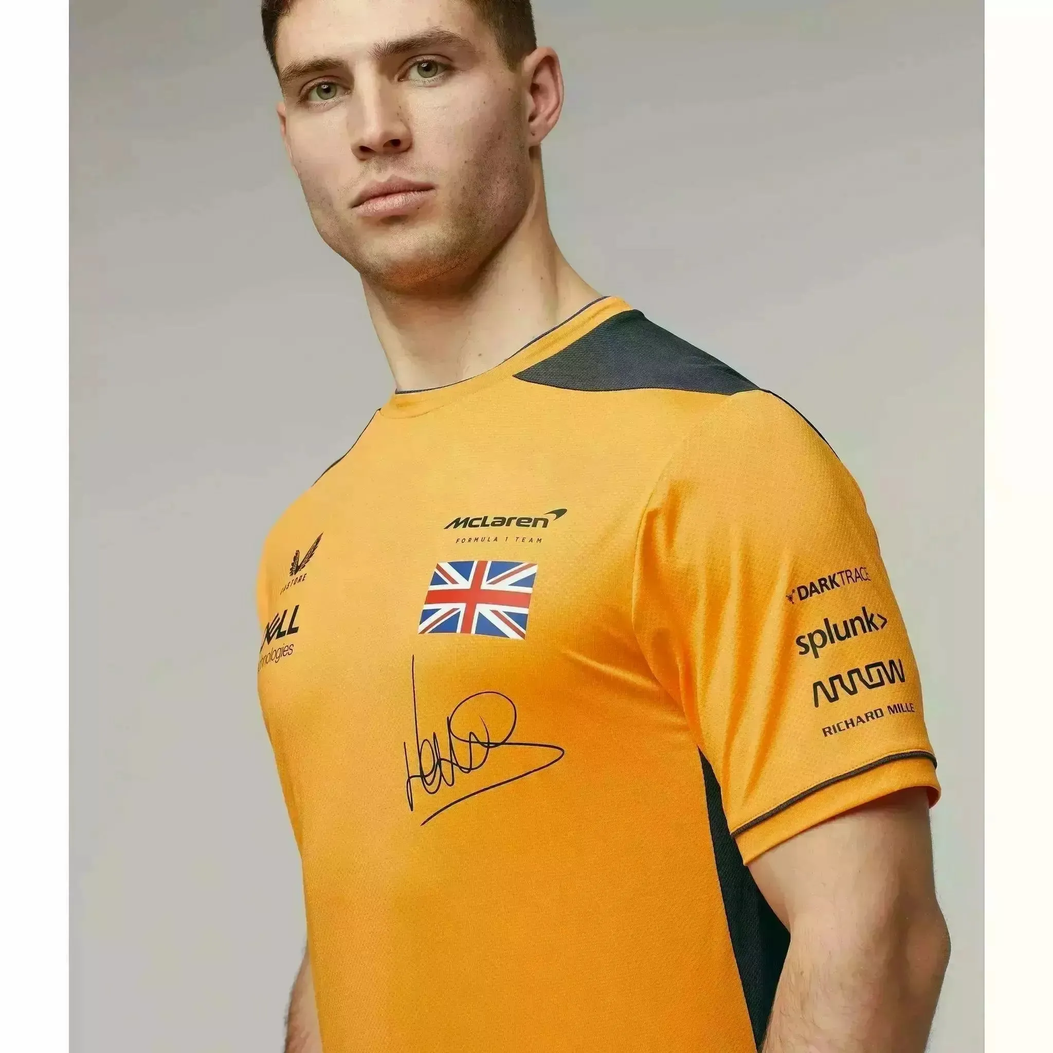 McLaren F1 Men's Lando Norris Team Replica Set Up T-Shirt - Papaya/Phantom