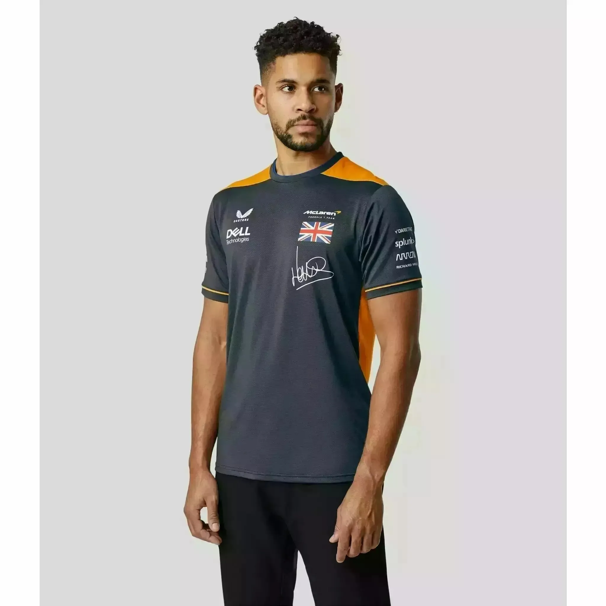 McLaren F1 Men's Lando Norris Team Replica Set Up T-Shirt - Papaya/Phantom