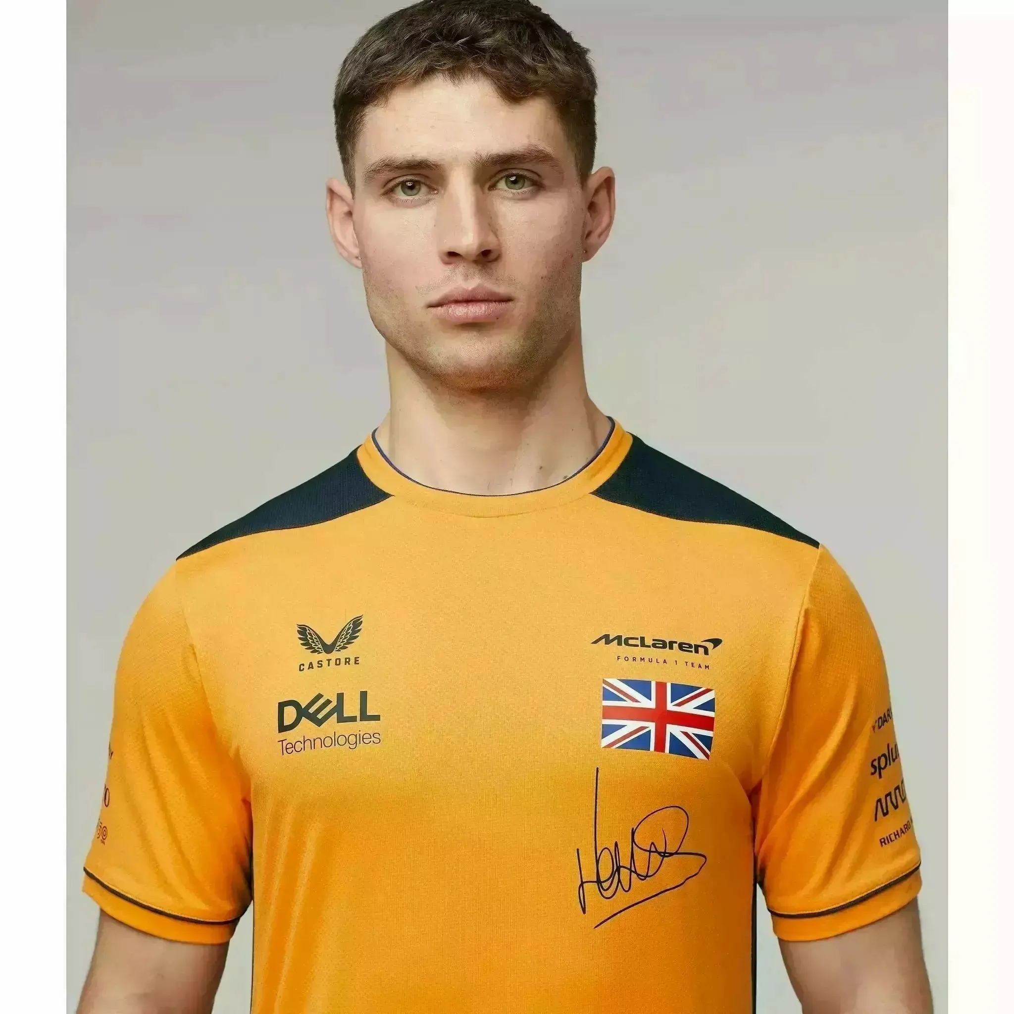 McLaren F1 Men's Lando Norris Team Replica Set Up T-Shirt - Papaya/Phantom