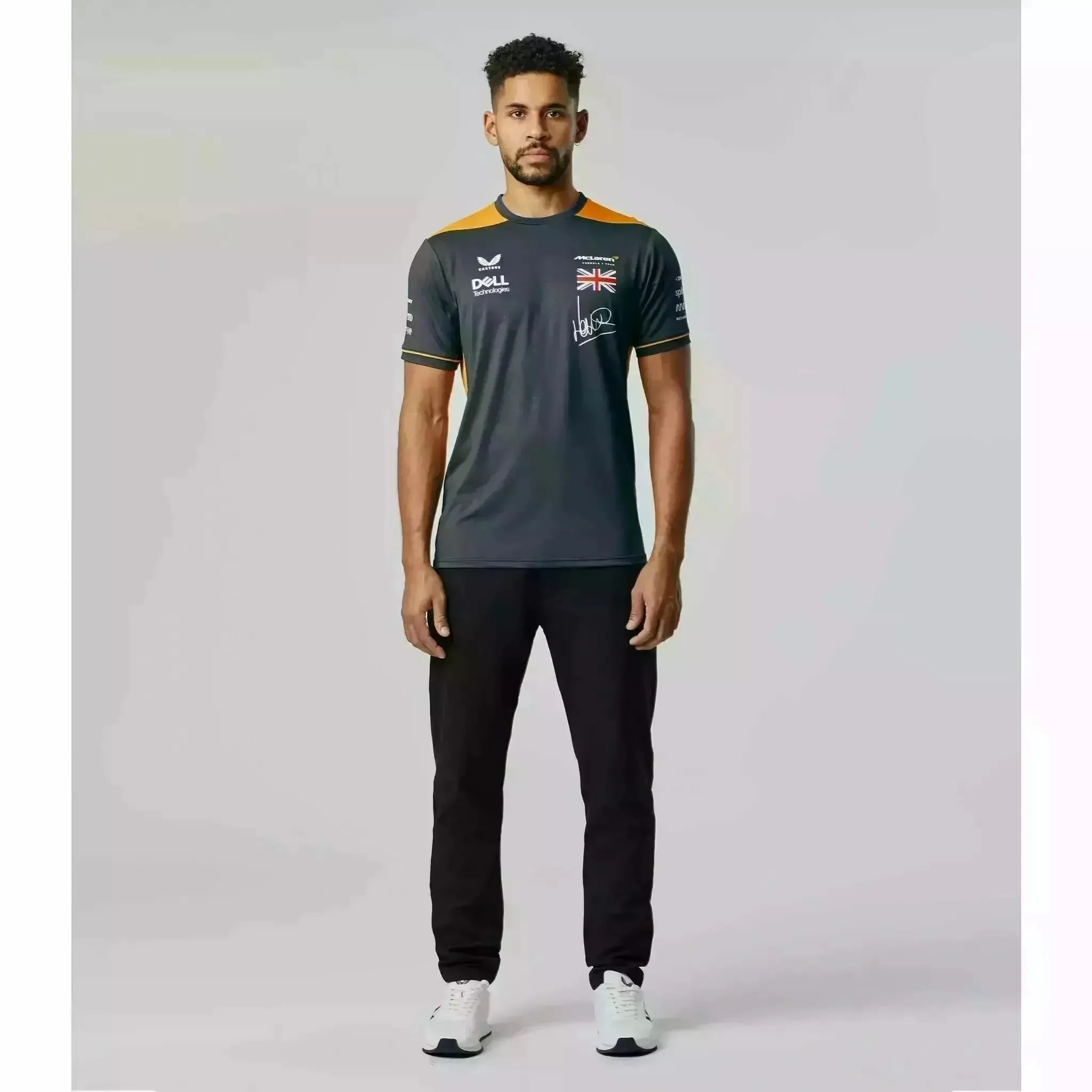 McLaren F1 Men's Lando Norris Team Replica Set Up T-Shirt - Papaya/Phantom
