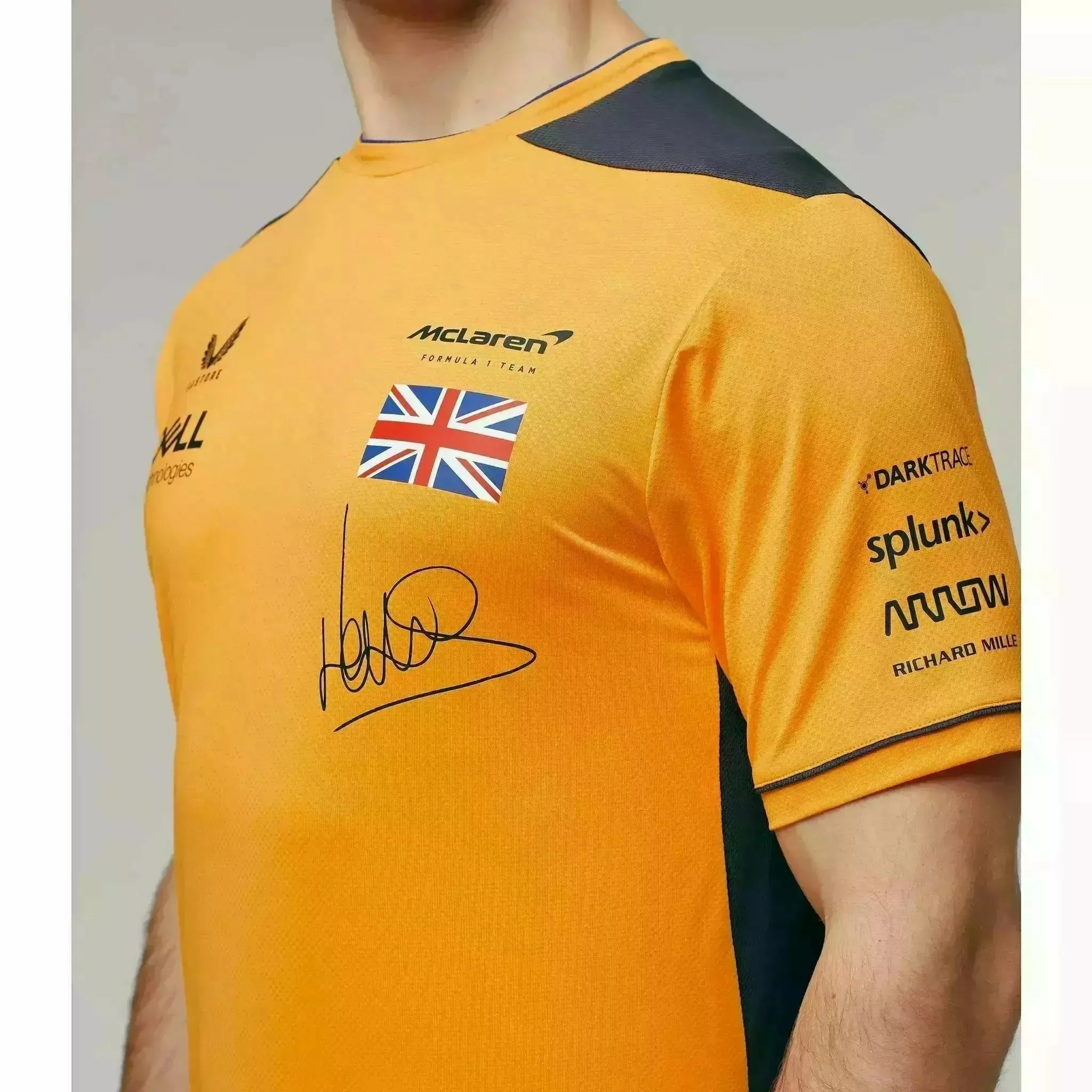 McLaren F1 Men's Lando Norris Team Replica Set Up T-Shirt - Papaya/Phantom