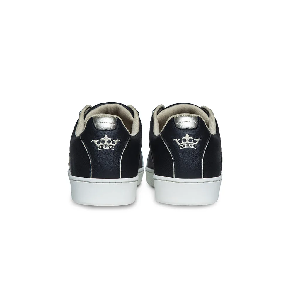 Men's Icon Genesis Black Gold Logo Leather Sneakers 01902-993