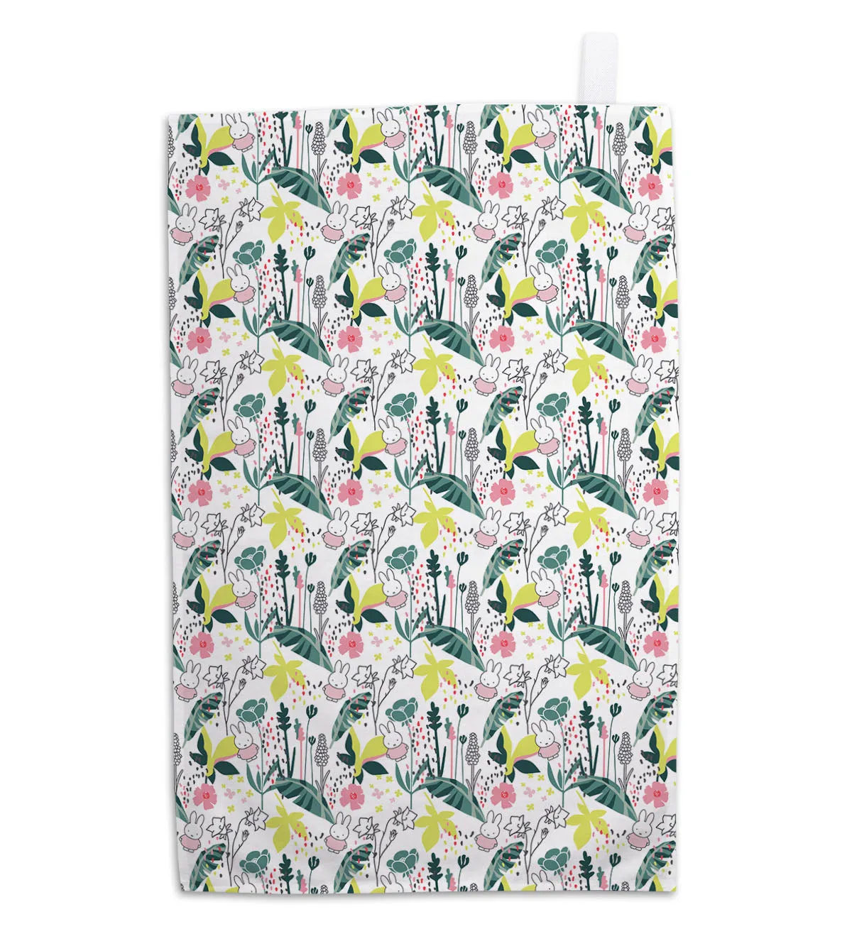 miffy floral expression pattern tea towel