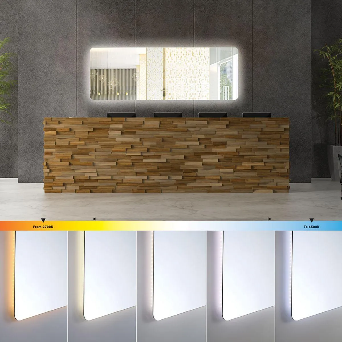 Miir 20 In x 55 In. LED Wall Mirror