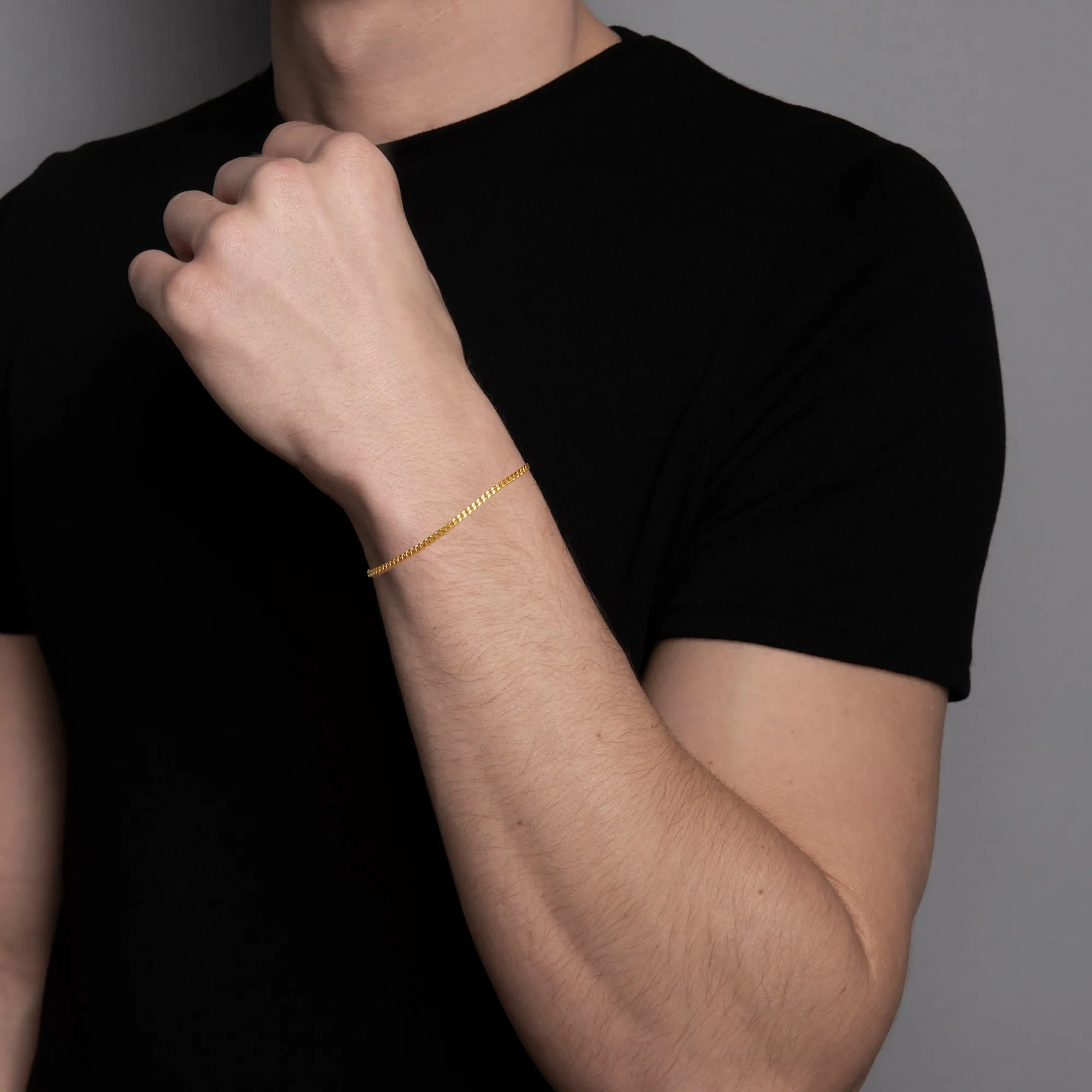 Narrow Flat Curb Chain Bracelet