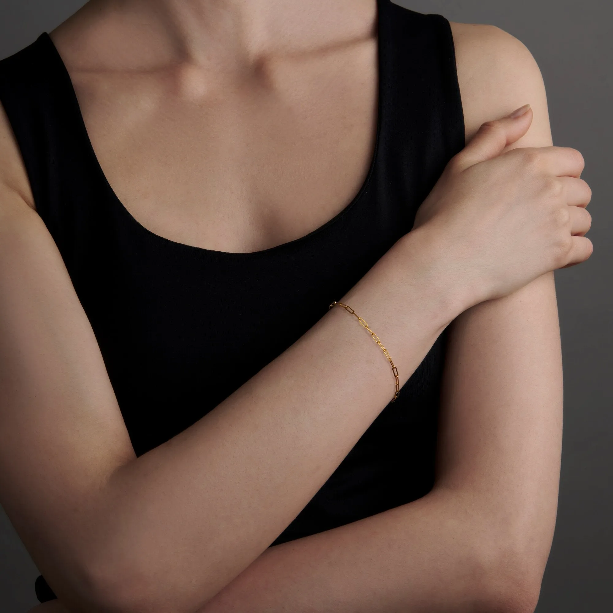 Narrow Paperclip Chain Bracelet