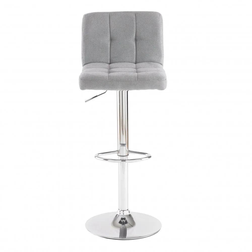 Neo Grey Fabric Cuban Swivel Bar Stool