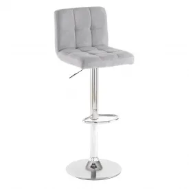 Neo Grey Fabric Cuban Swivel Bar Stool
