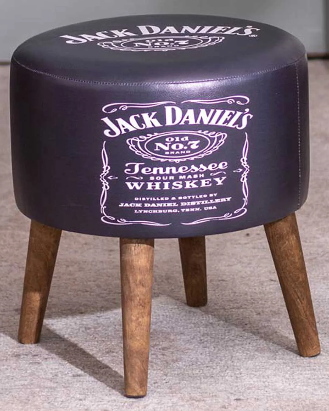 'No. 7 Bourbon' Faux Leather Ottoman