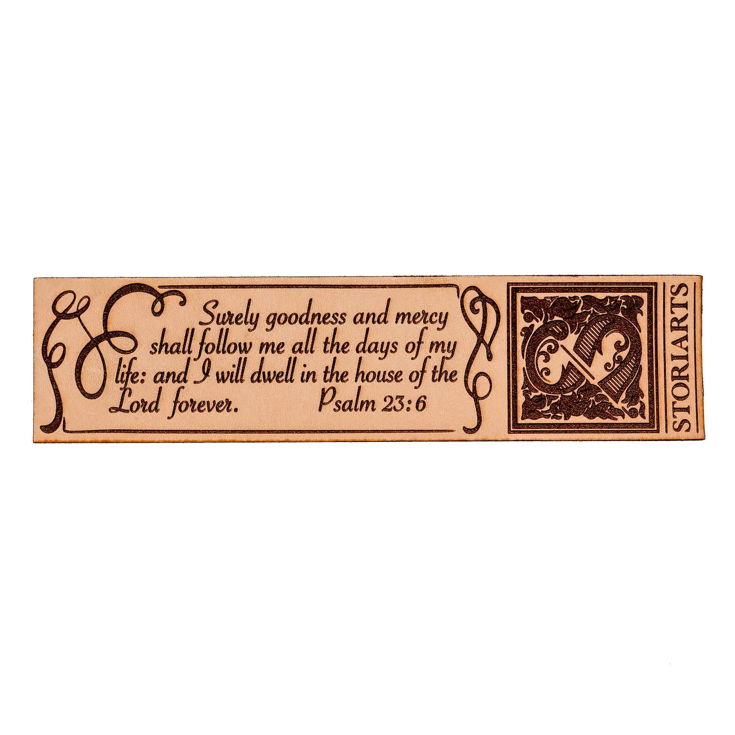 Psalm 23 Leather Quote Bookmark