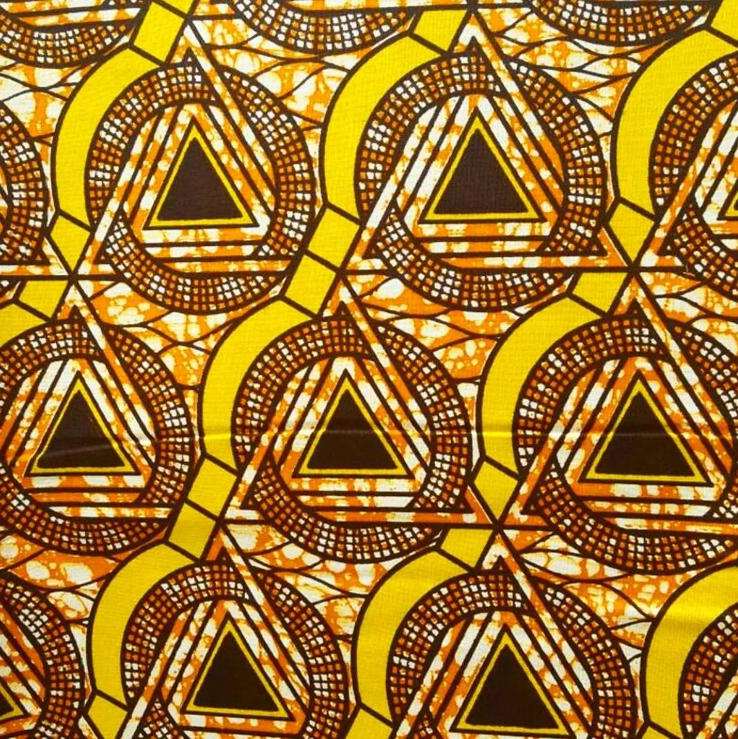 Pyramid in a Circle Headwrap Gold & Orange