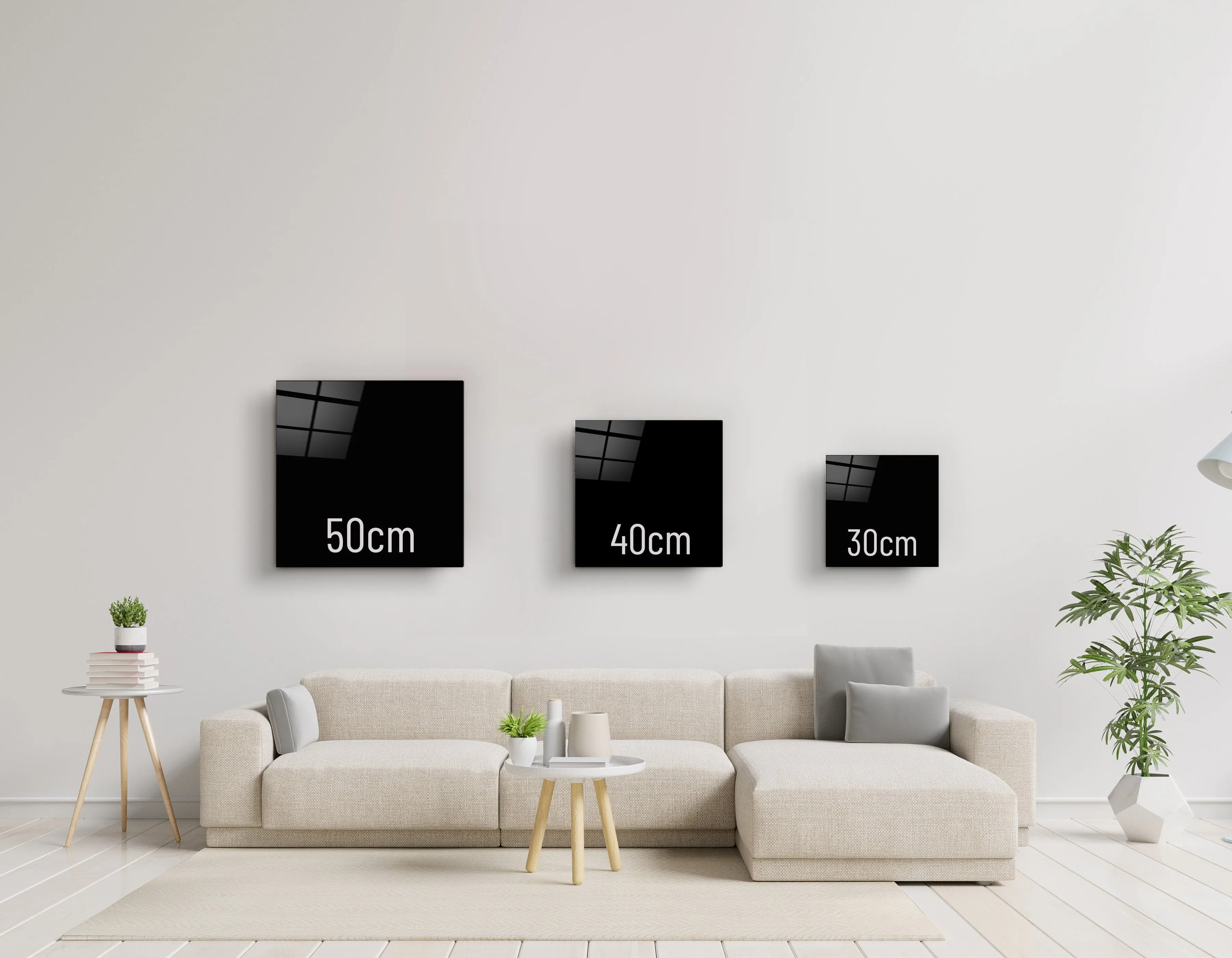 ."Moon Drops Gray". Glass Wall Art