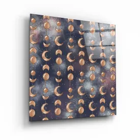 ."Moon Drops Gray". Glass Wall Art