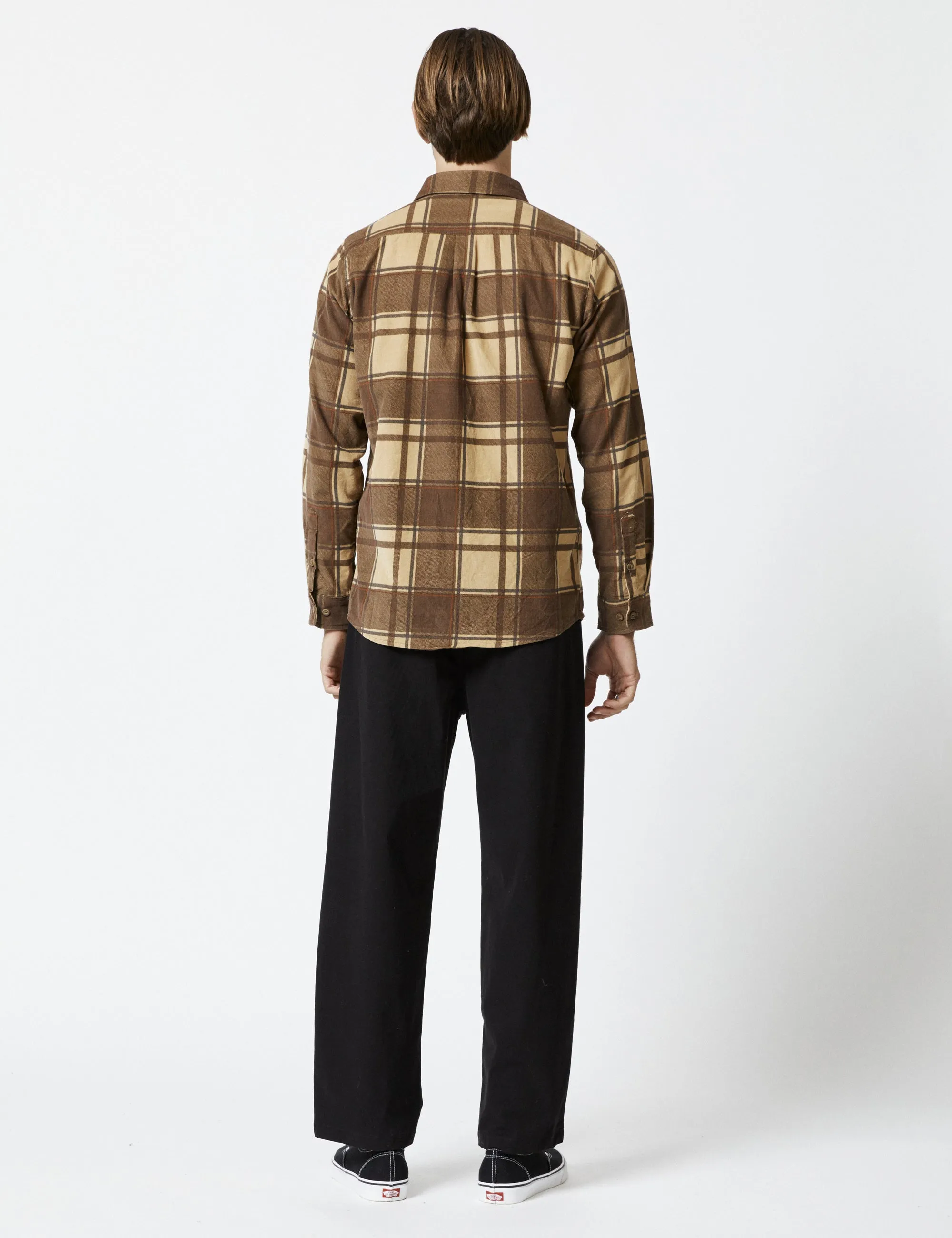 Sawyer Cord Longsleeve Shirt - Cocoa Check