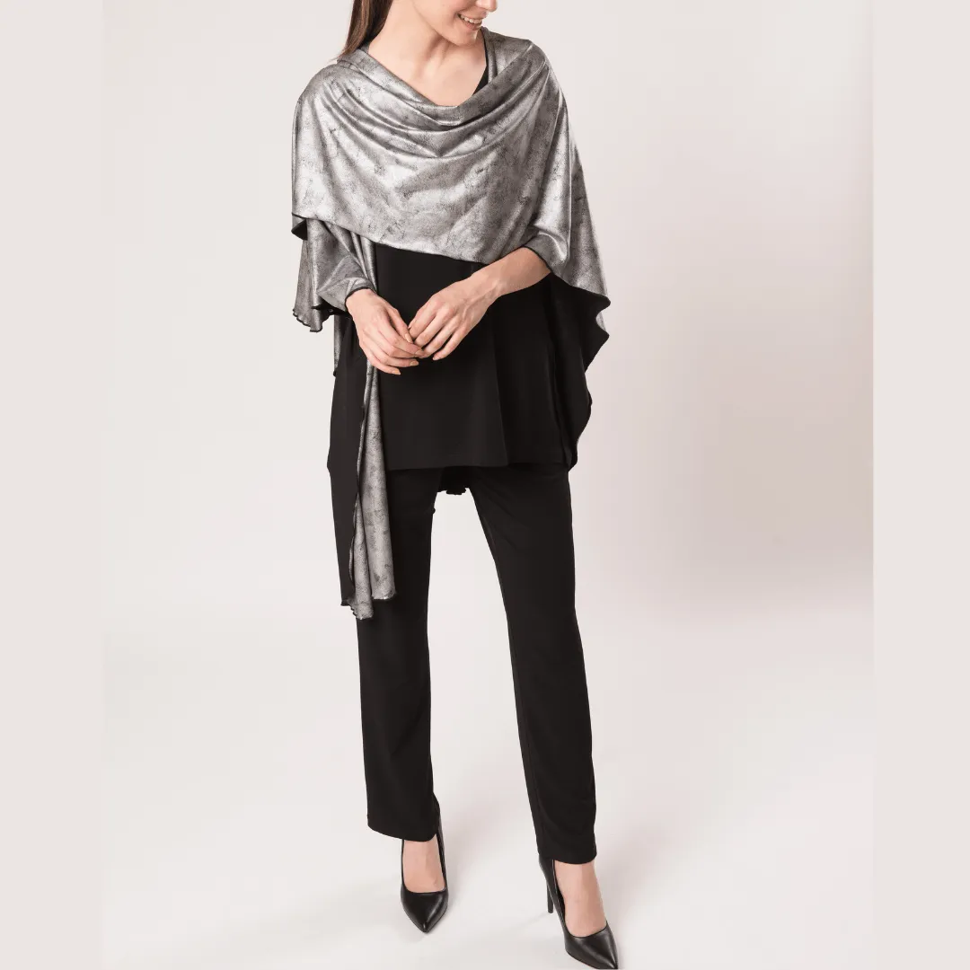Shawl Platinum - Faux Liquid Leather