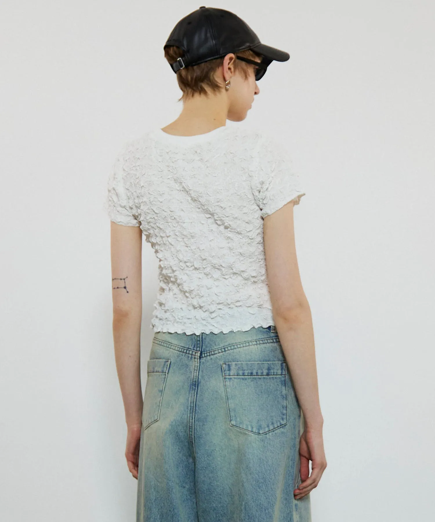 Shirring Printed T-shirt