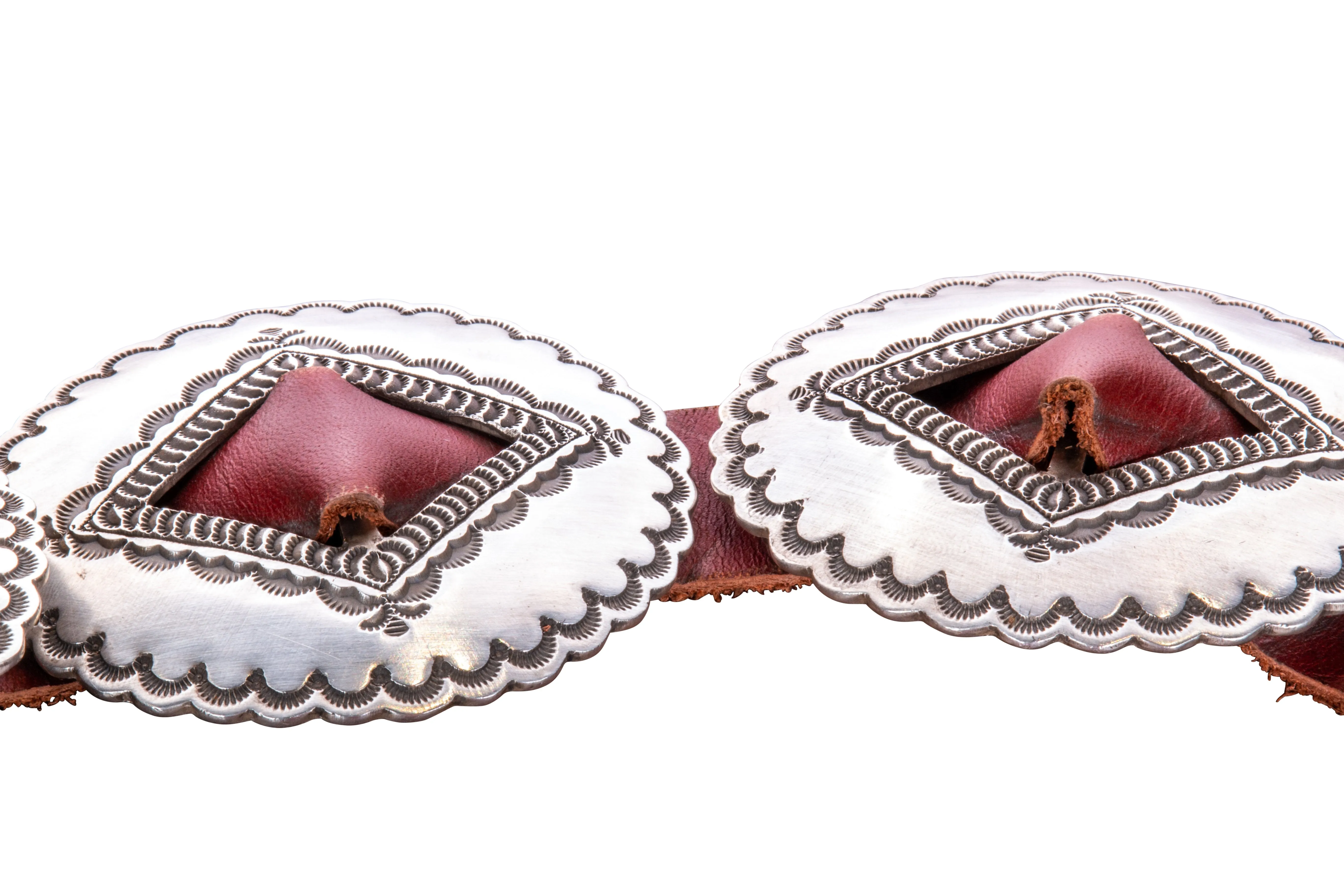 Sterling Silver & Leather Concho Belt | Matthew Charley