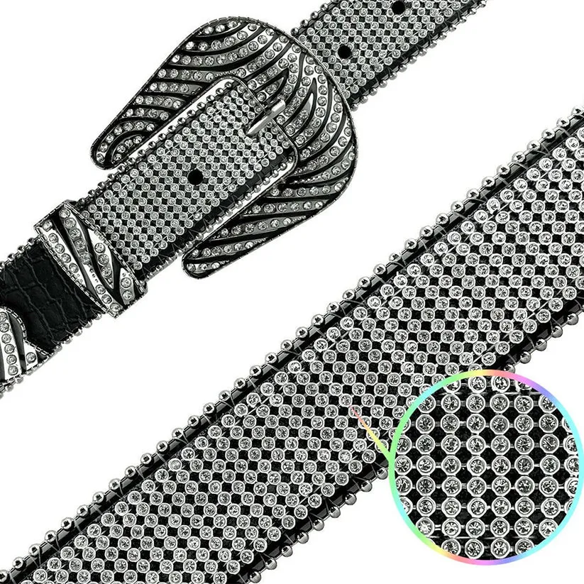 Western Bling Crystal Genuine Leather Rhinestone Belt